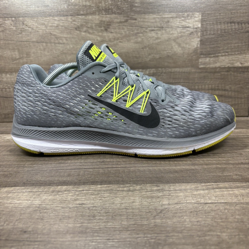 Nike Zoom Winflo 5 Gray Yellow Mens US Size 12 EUR 46 AA7406-011 Running Shoes